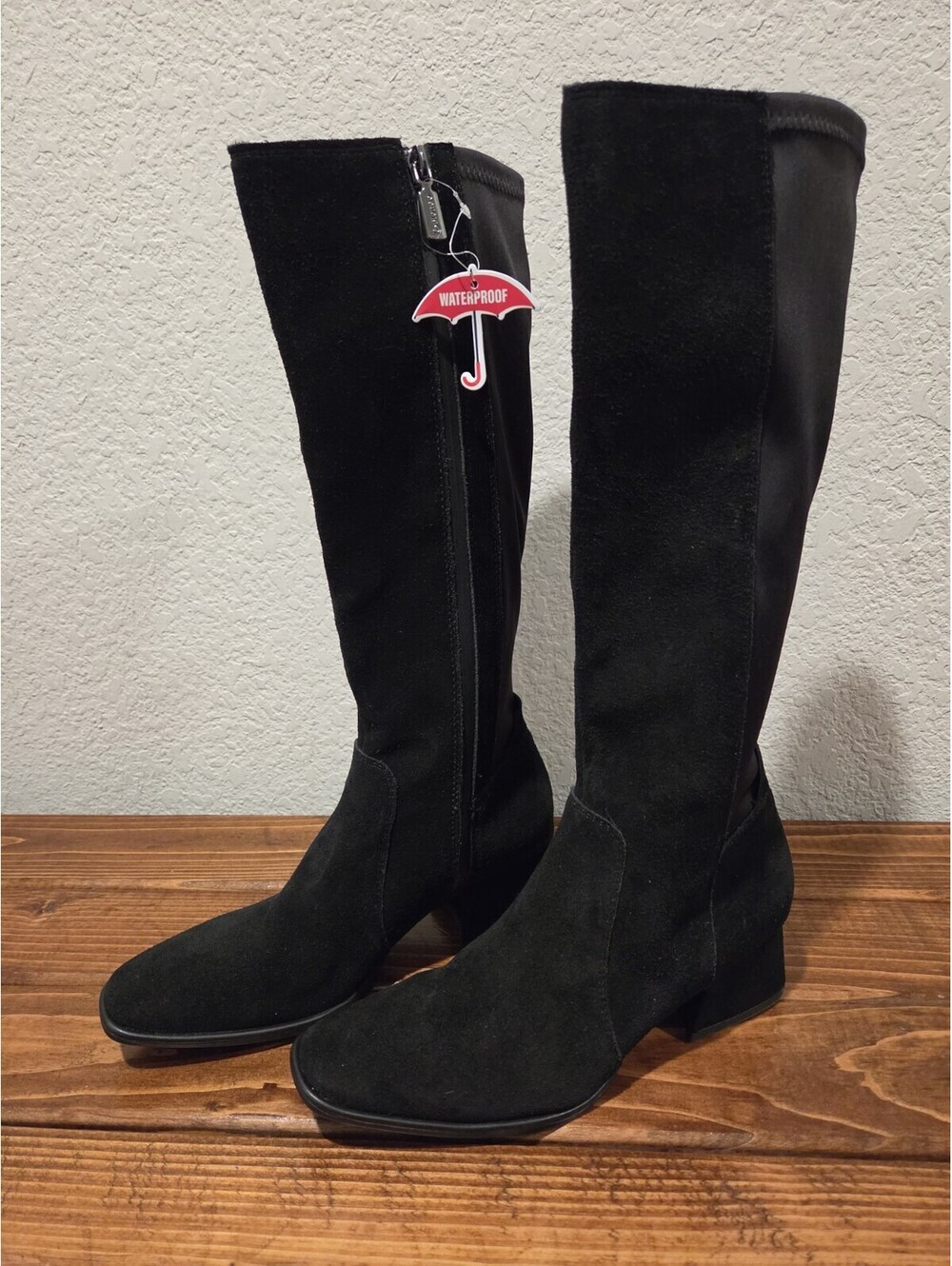Blondo Boots McKenna Knee High Black Suede Waterproof Heeled Women's 6.5